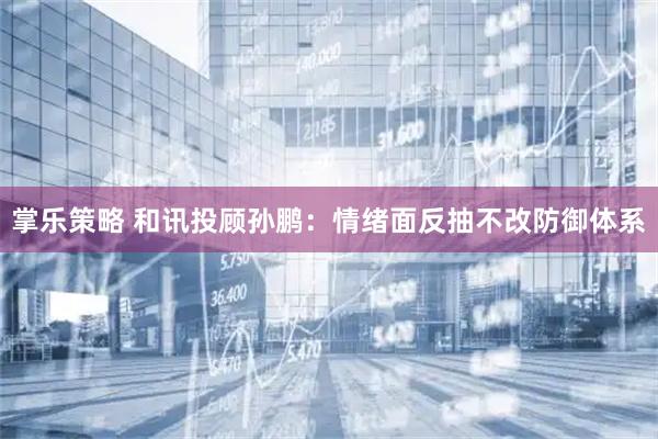 掌乐策略 和讯投顾孙鹏：情绪面反抽不改防御体系